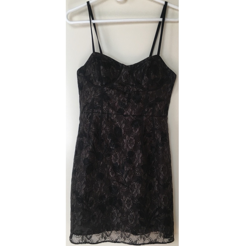 American Eagle Black Lace Bustier Mini Dresss
